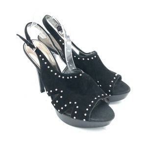 Marc Fisher‎ Teron Slingback Heels 9.5 M Black Suede